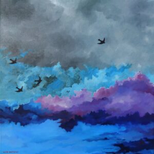 SWALLOW's RETURN 1, 57.5 x 56.5 cm, oil on canvas, 2026