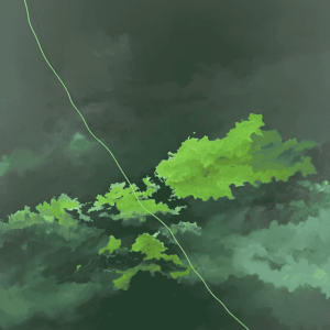Ligting storm 1, 130x110cm, oil on cardboard, 2026